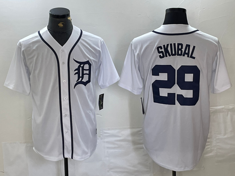 Detroit Tigers #29 Tarik Skubal White Cool Base Stitched Baseball Jersey