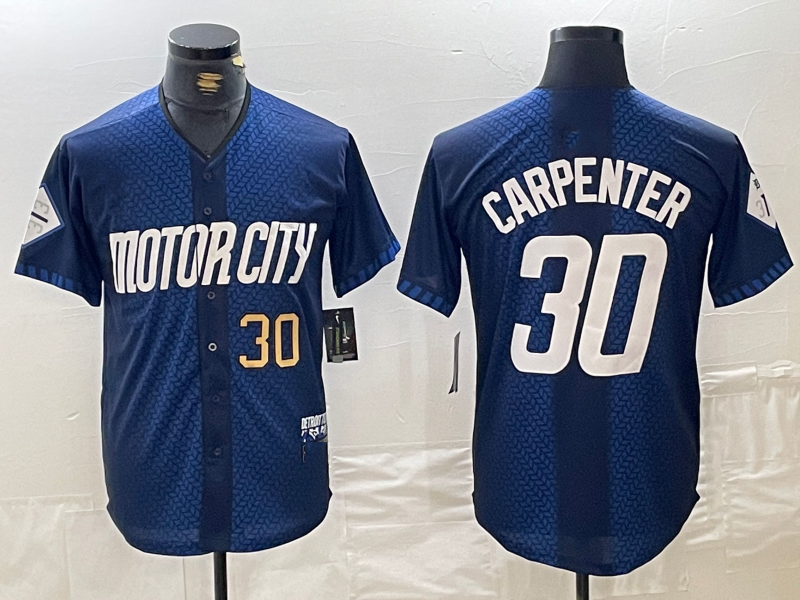 Detroit Tigers #30 Kerry Carpenter 2024 Navy City Connect Cool Base Limited Stitched Baseball Jerseys