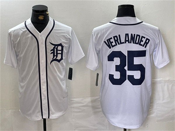 Detroit Tigers #35 Justin Verlander White Cool Base Stitched Baseball Jersey