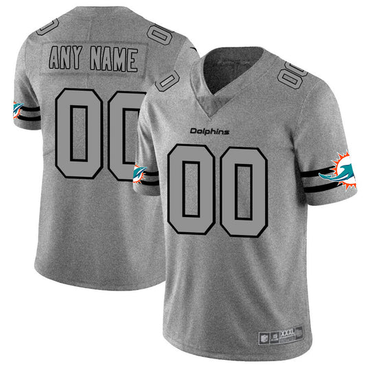 Custom M.Dolphins 2019 Gray Gridiron Gray Vapor Untouchable Limited Jersey American Stitched Football Jerseys