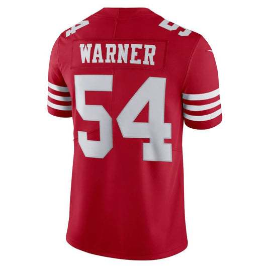 San Francisco 49ers #54 Fred Warner Vapor Limited Jersey Scarlet Stitched American Football Jerseys