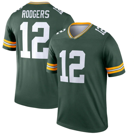 Green Bay PackersPackers #12 Aaron Rodgers  Green Legend Jersey Stitched American Football Jerseys