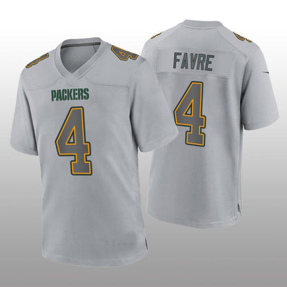 Green Bay PackersPackers #4 Brett Favre Gray Atmosphere Game Retired Player Jersey Stitched American Football Jerseys