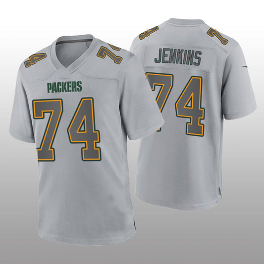 Green Bay PackersPackers #74 Elgton Jenkins Gray Atmosphere Game Jersey Stitched American Football Jerseys