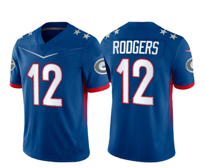 Green Bay PackersPackers #12 Aaron Rodgers Blue 2022 Pro Bowl Vapor Untouchable Stitched Limited Jersey American Football Jerseys