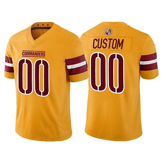 Custom W.Commanders Gold Vapor Limited Jersey Football Stitched Jerseys