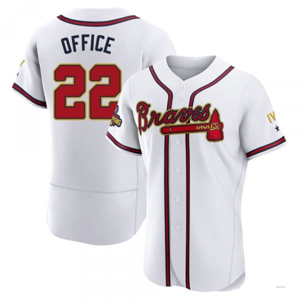 Atlanta Braves #22 Rowland Office Gold White 2022 Program Jersey Stitches Baseball Jerseys