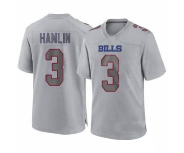 Buffalo  Bills #3 Damar Hamlin Gray Atmosphere Stitched American Football Jerseys