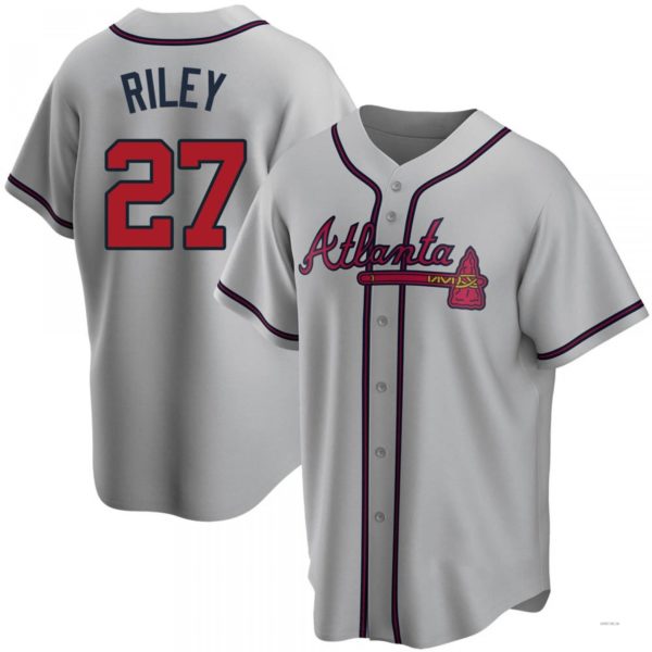 Atlanta Braves #27 Austin Riley Gray Road Jersey Stitches Baseball Jerseys