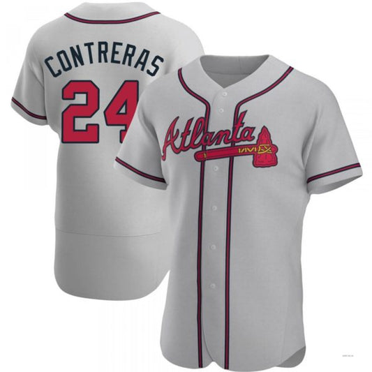 Atlanta Braves #24 William Contreras Gray Road Jersey Stitches Baseball Jerseys