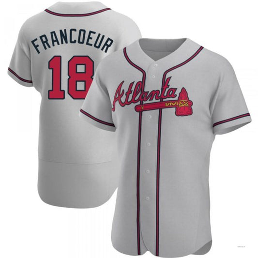 Atlanta Braves #18 Jeff Francoeur Gray Road Jersey Stitches Baseball Jerseys