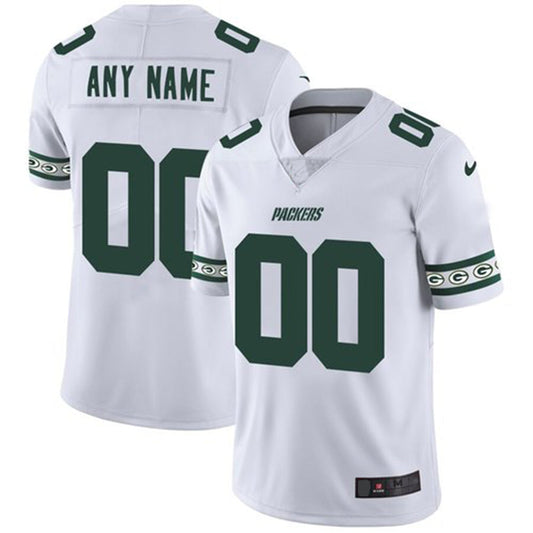 Custom Green Bay PackersPackers White Team Logo Vapor Limited Jersey Stitched American Football Jerseys