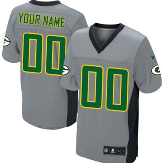 Custom Green Bay PackersPackers  Gray Shadow Elite Jersey Stitched American Football Jerseys