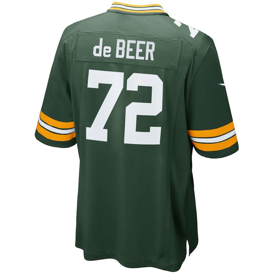 Green Bay PackersPackers #72 Gerhard de Beer Green Game Jersey Stitched American Football Jerseys