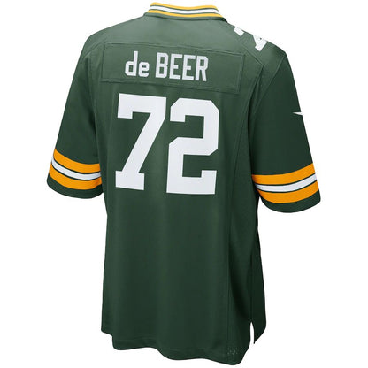 Green Bay PackersPackers #72 Gerhard de Beer Green Game Jersey Stitched American Football Jerseys