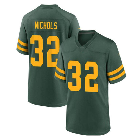 Green Bay PackersPackers #32 Lew Nichols Alternate Custom Jersey - Green Stitched American Football Jerseys