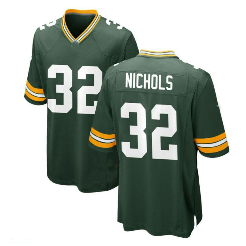 Green Bay PackersPackers #32 Lew Nichols Game Jersey - Green Stitched American Football Jerseys