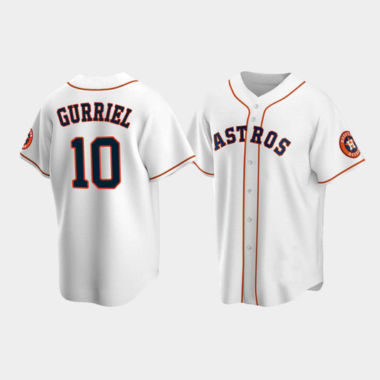 Baseball Houston Astros #10 Yuli Gurriel White Stitched Jersey