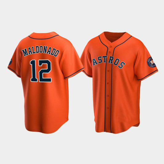 Baseball Houston Astros #12 Martin Maldonado Orange Stitched Jersey