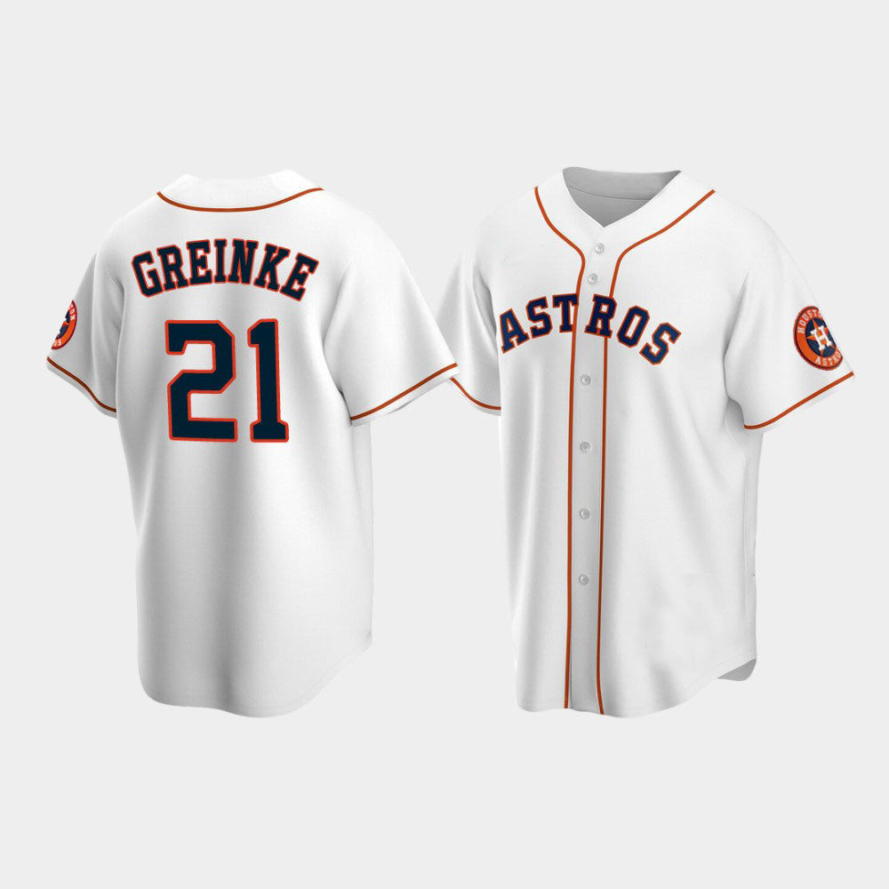 Baseball Houston Astros #21 Zack Greinke White Stitched Jersey