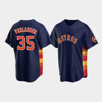 Baseball Houston Astros #35 Justin Verlander Navy Stitched Jerseys