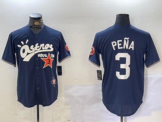 Houston Astros #3 Jeremy Pena Black Cactus Jack Vapor Premier Stitched Baseball Jersey