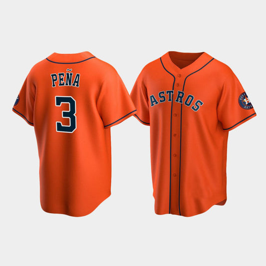 Baseball Houston Astros #3 Jeremy Pena Orange Stitched Jersey