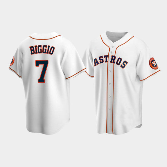 Baseball Houston Astros #7 Craig Biggio White Stitched Jersey