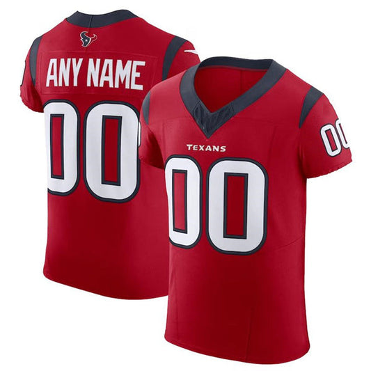 Custom H.Texans Red Scarlet Vapor F.U.S.E. Elite  Jersey Stitched American Football Jerseys