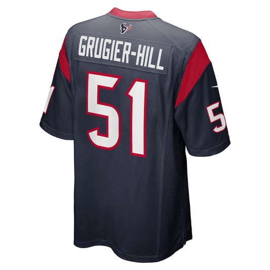 H.Texans #51 Kamu Grugier-Hill Navy Game Player Jersey Stitched American Football Jerseys