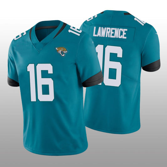 J.Jaguars #16 Trevor Lawrence 2022 London Games Teal Vapor Limited Jersey Stitched American Football Jerseys