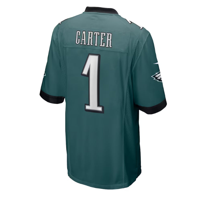 Philadelphia Eagles #1 Jalen Carter 2023 Draft First Round Pick Game Jersey - Midnight Green Stitched American Football Jerseys