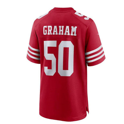 San Francisco 49ers #50 Jalen Graham Team Game Jersey - Scarlet Stitched American Football Jerseys