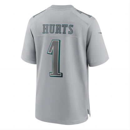 Philadelphia Eagles #1 Jalen Hurts Atmosphere Fashion Game Jersey Gray Stitched American Football Jerseys