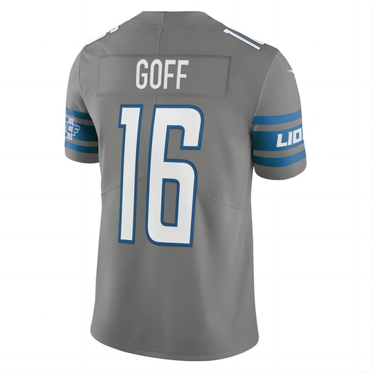 Detroit Lions #16 Jared Goff Alternate Vapor Limited Jersey Steel Stitched American Football Jerseys