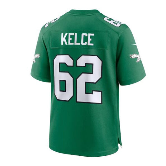 Philadelphia Eagles #62 Jason Kelce Alternate Game Player Jersey - Kelly Green Stitched American Football Jerseys