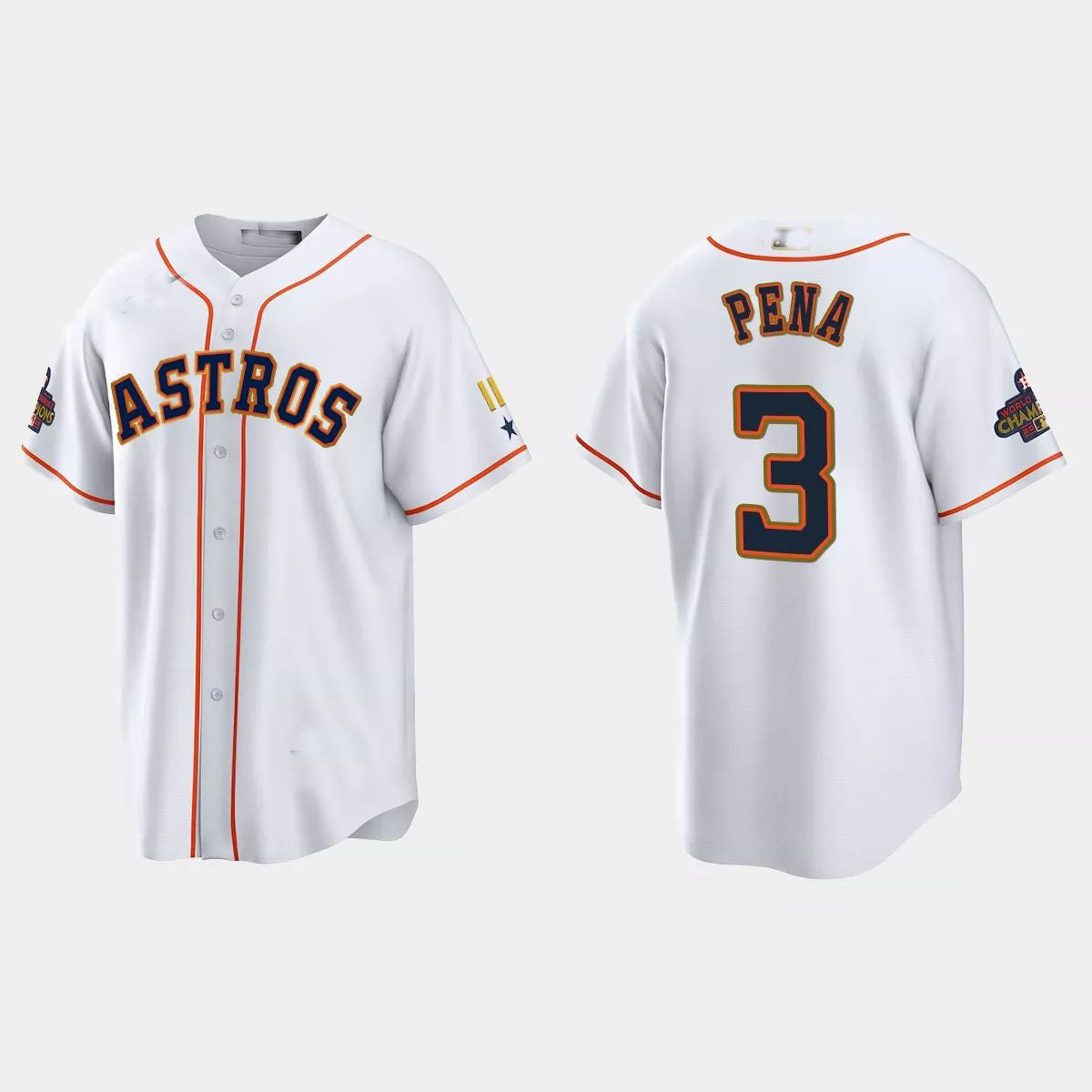 #3 Jeremy Pena Houston Astros 2023 Gold Program Jersey ¨C White Stitches Baseball Jerseys