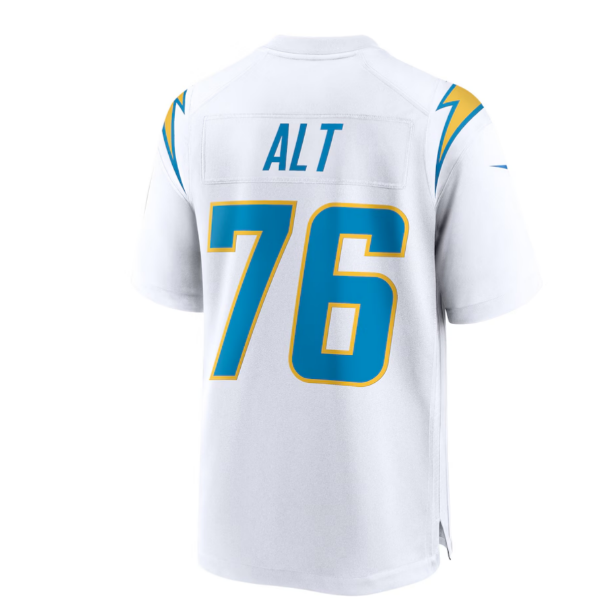 LA.Chargers #76 Joe Alt Joe Alt 2024 Draft First Round Pick Player Game Jersey - White American Football Jerseys