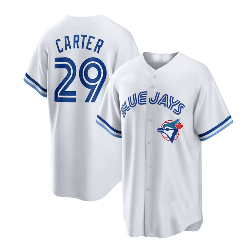 Toronto Blue Jays #29 Joe Carter Home Cooperstown Collection Player Jersey - White Baseball Jerseys