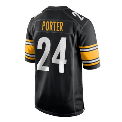 Pittsburgh Steelers #24 Joey Porter Jr. 2023 Draft Pick Game Jersey - Black Stitched American Football Jerseys