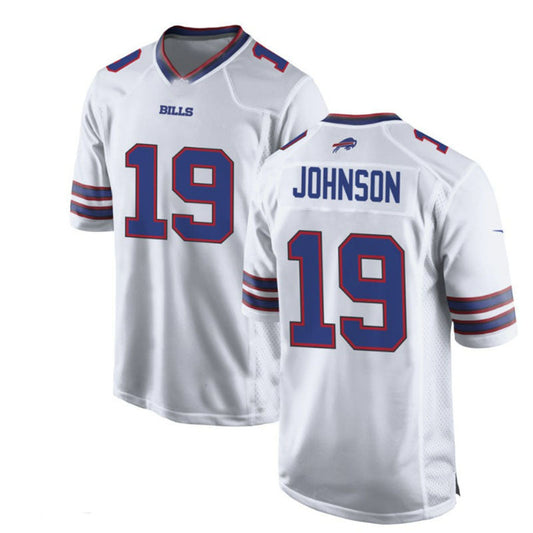 Buffalo  Bills #19 KeeSean Johnson  WHITE Game Jersey American Stitched Football Jerseys