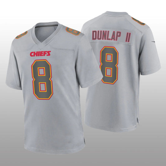 Kansas CityChiefs #8 Carlos Dunlap II Gray Atmosphere Game Jersey Stitched American Football Jerseys