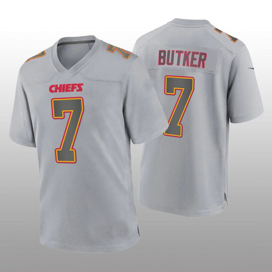 Kansas CityChiefs #7 Harrison Butker Gray Atmosphere Game Jersey Stitched American Football Jerseys