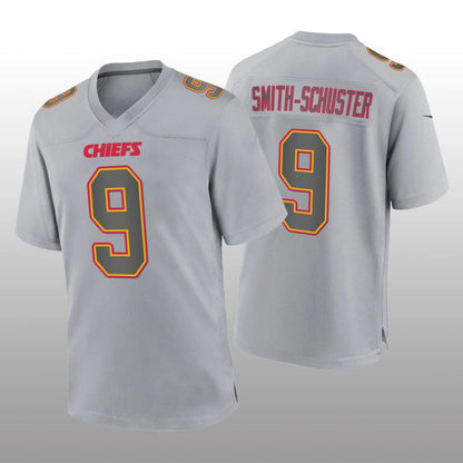 Kansas CityChiefs #9 JuJu Smith-Schuster Gray Atmosphere Game Jersey Stitched American Football Jerseys