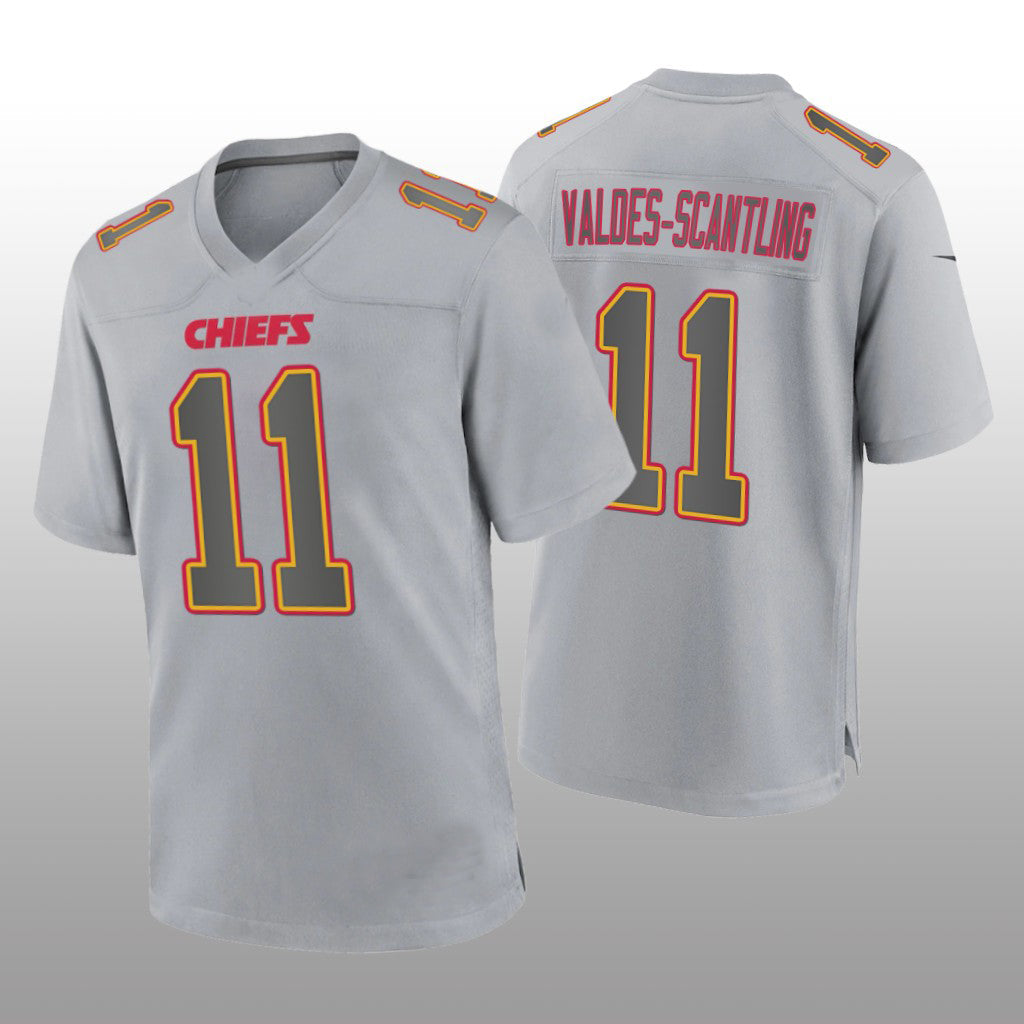 Kansas CityChiefs #11 Marquez Valdes-Scantling Gray Atmosphere Game Jersey Stitched American Football Jerseys