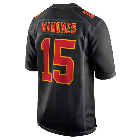 Kansas CityChiefs #15 Patrick Mahomes Black Carbon Fashion Game Player Jersey Football Jerseys