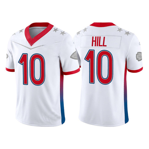 Kansas CityChiefs #10 Tyreek Hill 2022 White Pro Bowl Stitched Jersey American Football Jerseys