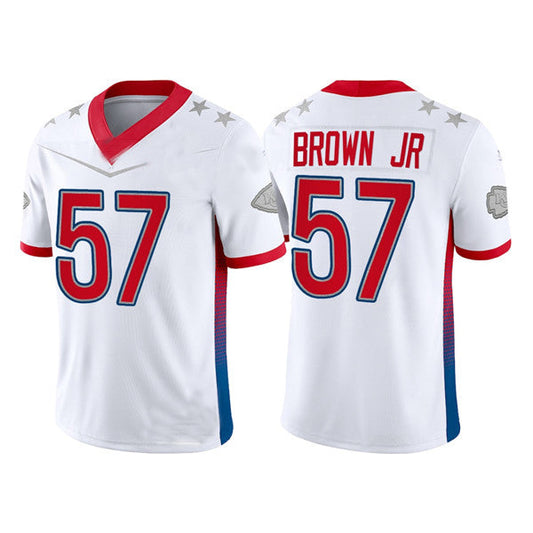 Kansas CityChiefs #57 Orlando Brown Jr. 2022 White Pro Bowl Stitched Jersey American Football Jerseys