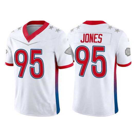 Kansas CityChiefs #95 Chris Jones 2022 White Pro Bowl Stitched Jersey American Football Jerseys