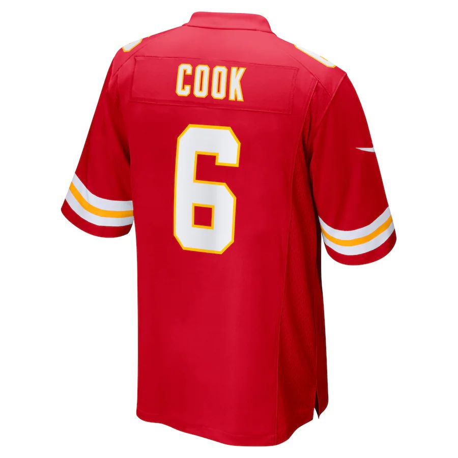 Kansas CityChiefs #6 Bryan Cook Red Game Player Jersey Stitched American Football Jerseys